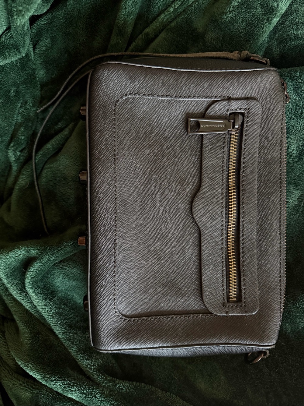 Rebecca Minkoff Black Crossbody Bag with Front Zip Pocket